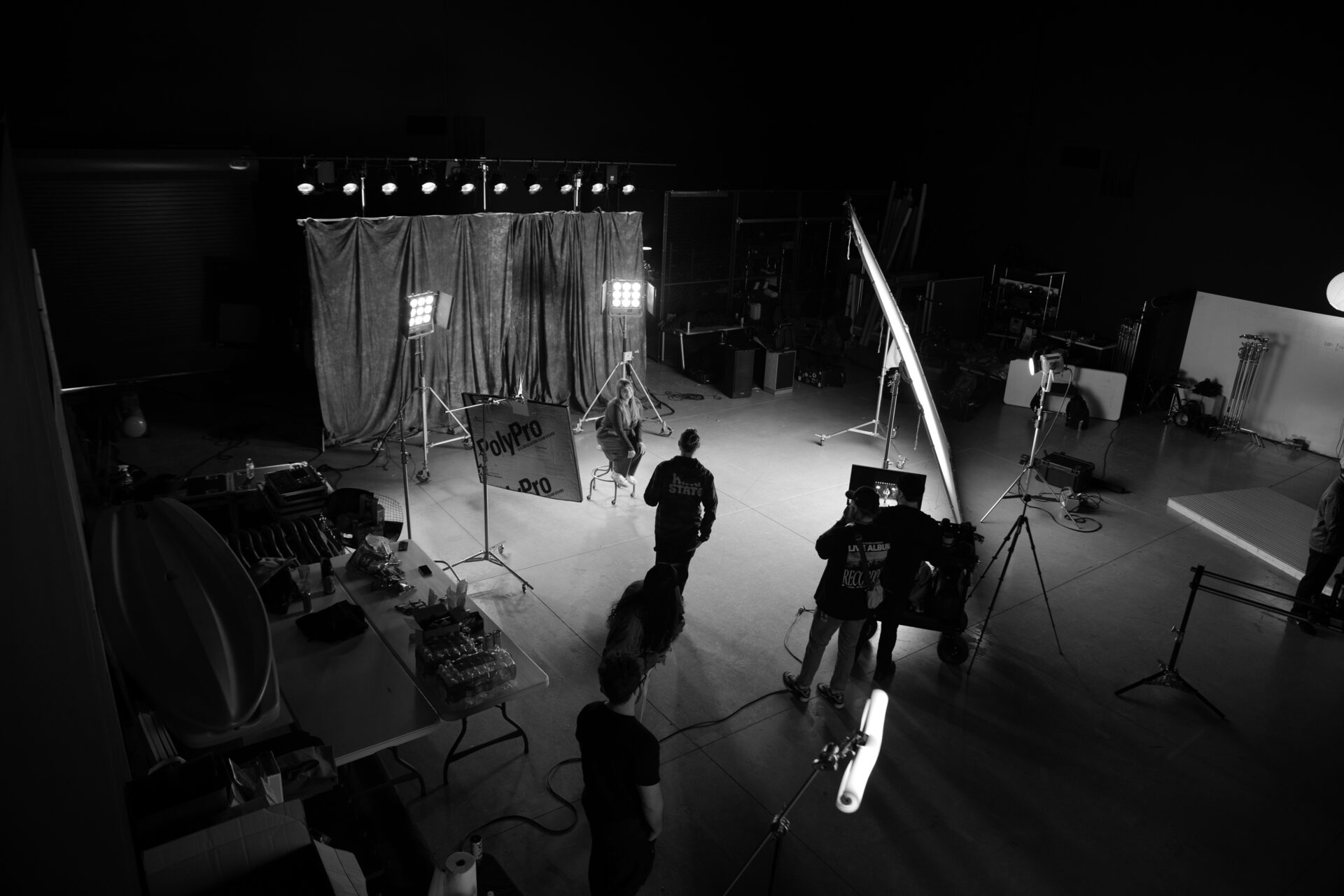 Film production set at The Studio on Broadway